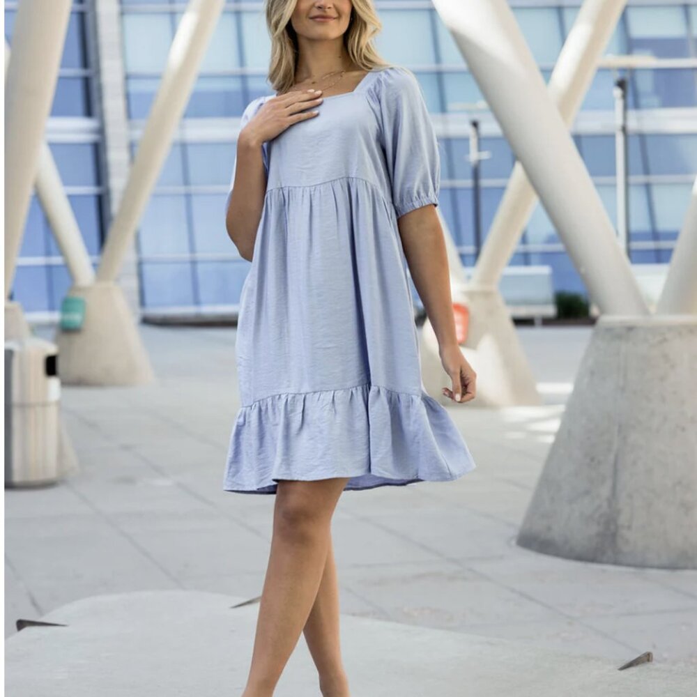 🌷Love Olive Co Dress  XXXL Downtown Memories Dress-Periwinkle Pockets
